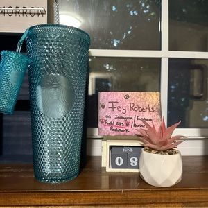 Starbucks studded Aqua Venti (Japan) + Overseas Keychain